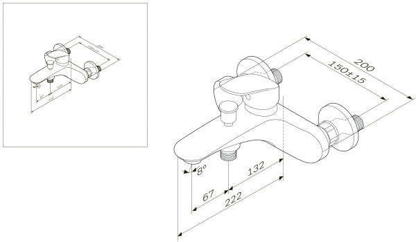 Смеситель для ванны AM.PM Like хром, F8010016
