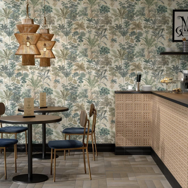 Обои виниловые Kerama Marazzi Оазис мотив, бежевый, белый, KM6202