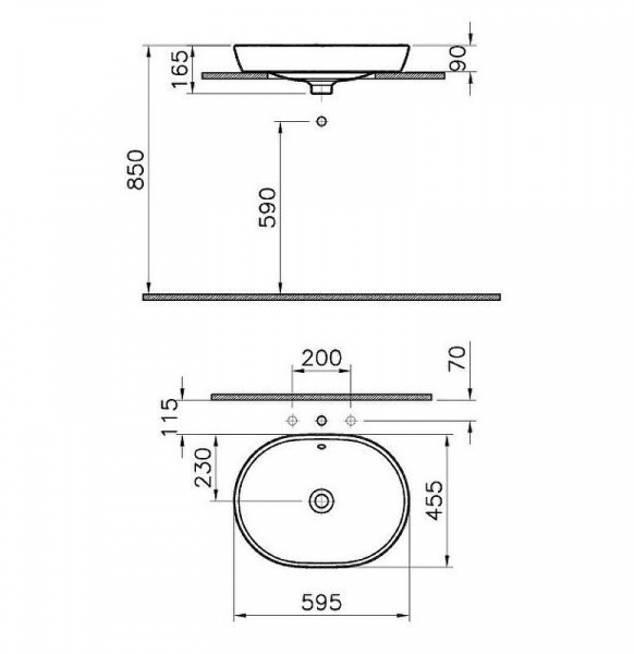 Раковина Vitra Metropole 60, белый, 5942B003-0012