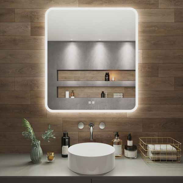 Зеркало Aqua de Marco Амазон 80*90 см, с LED-подсветкой, антизапотевание, Amz80/90