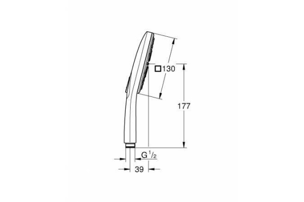Ручной душ Grohe Rainshower SmartActive 130 Cube, хром, 26582000