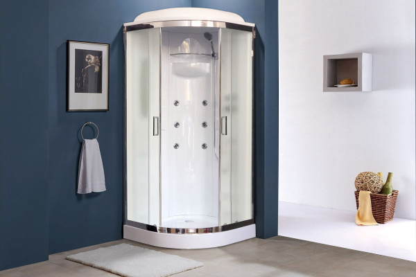 Гидромассажный бокс Royal Bath  90х90х217,  матовое стекло, хромированный профиль, RB 90HK2-M-СН