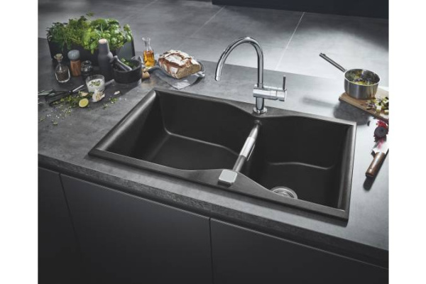 Мойка для кухни Grohe K700 композитная, черный гранит, 31658AP0