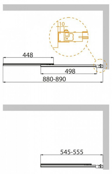 Шторка на ванну Cezares SLIDER-VF-11-90/150-P-Cr