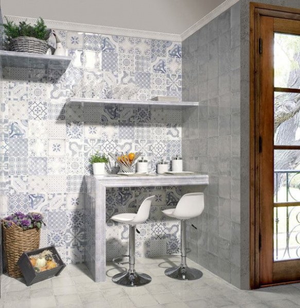 Керамическая плитка декор Mainzu Milano Daman Azul 20 х 20