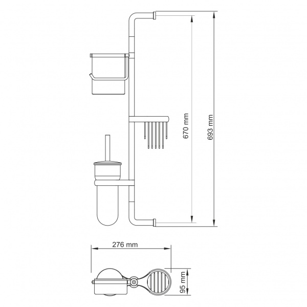 Стойка / Набор держателей WasserKRAFT Ammer К-7000, K-1448