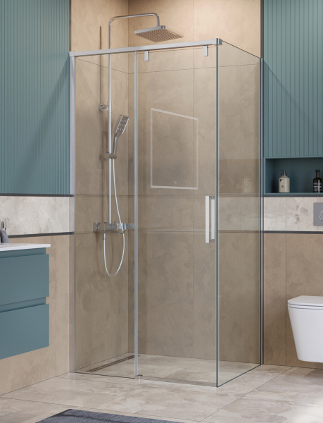 Душевая кабина BelBagno 100*80 см, профиль хром, SOFT_CLOSE-1-AH-1-100/80-C-Cr