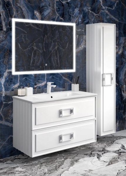 Тумба подвесная Avanti Eleganta Double Bianco 80 с умывальником Эйфория-80 два ящика