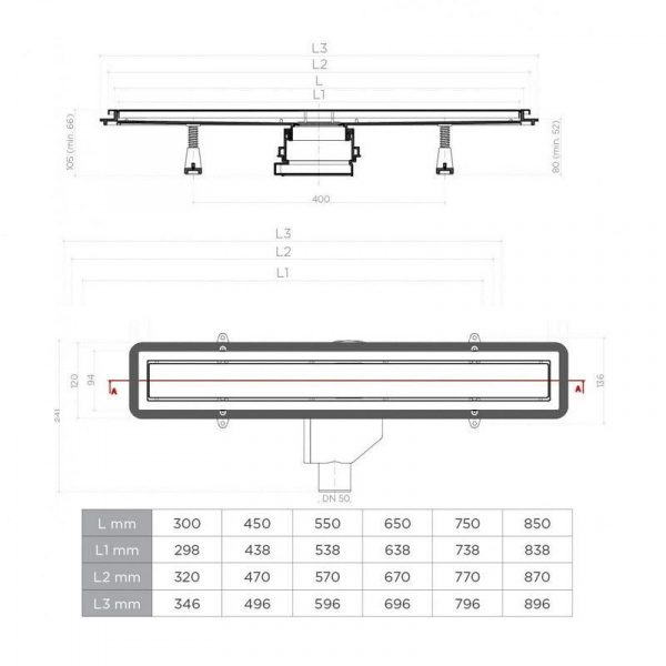 Душевой лоток Pestan Confluo Premium Black Glass Line 650, 13000293