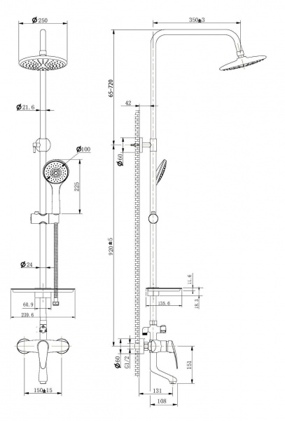 Душевая система Lemark Linara, LM0462C