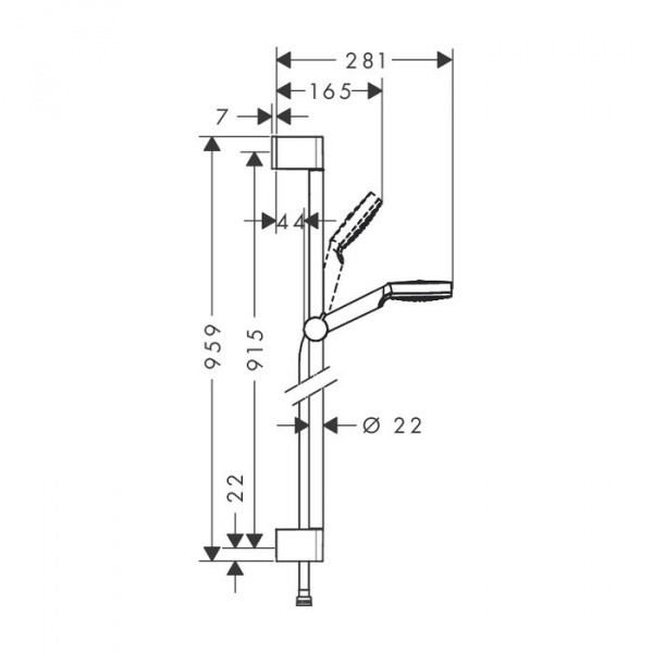 Душевой гарнитур Hansgrohe Crometta 1jet 90 см, хром, 26537400