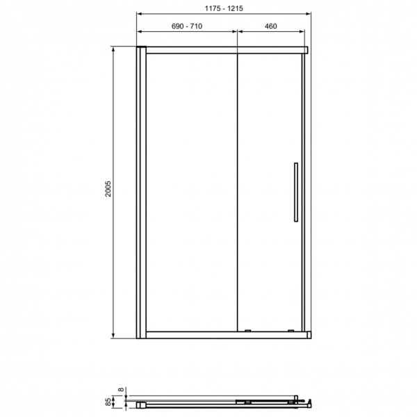 Душевые двери Ideal Standard I.Life Square/Rectangular 120 см, T4859EO