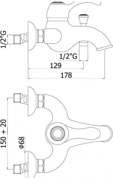 Смеситель для ванны с душем Paffoni Flavia FA022CR