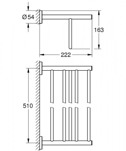 Полка для полотенец Grohe BauCosmopolitan 510 мм, хром, 40462001