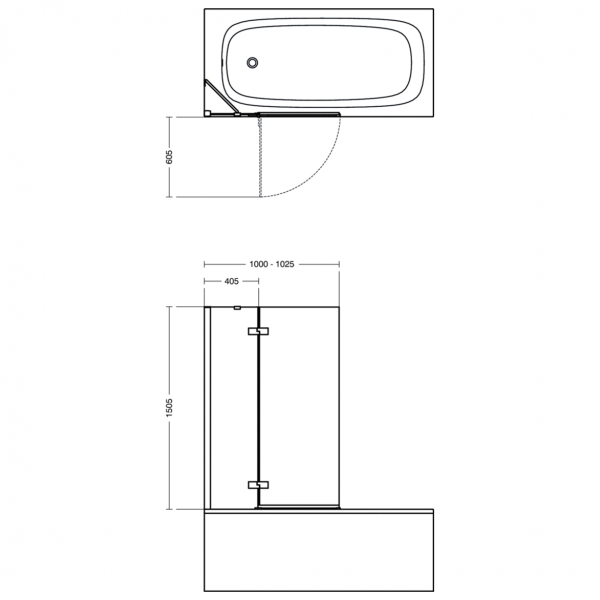 Шторка для ванны Ideal Standard I.Life 100х150 см левая, T4887EO