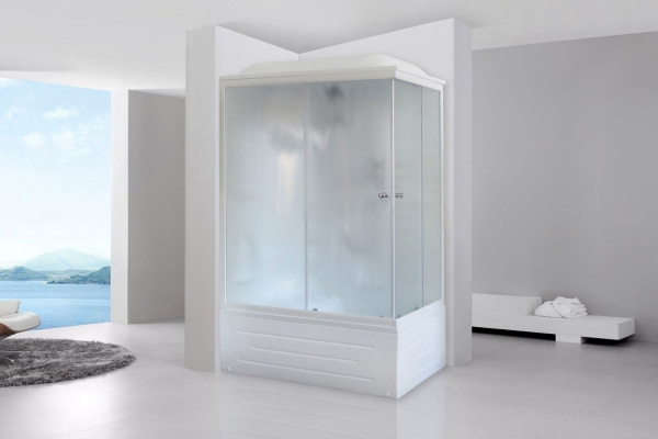 Гидромассажный бокс Royal Bath 120х80х217, матовое стекло, белый профиль, левая, RB 8120BP1-M-L