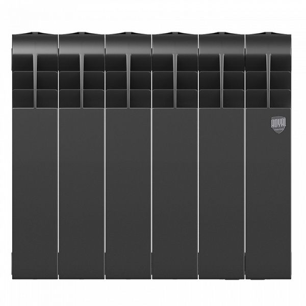 Радиатор биметаллический Royal Thermo BiLiner 350 /Noir Sable - 6 секций, черный графитовый, RTBNS35