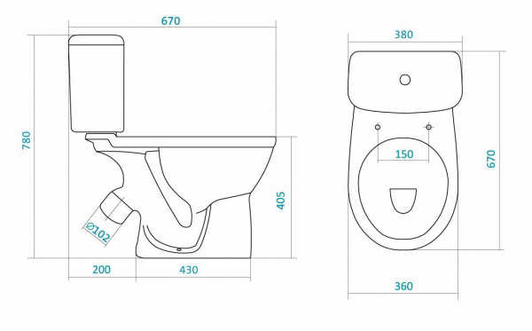 Унитаз-компакт Santek Бореаль, с крышкой микролифт, дюропласт softclose, 1.WH30.2.146