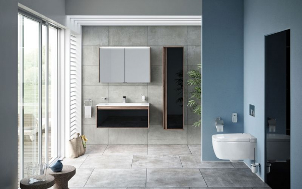 Зеркальный шкаф Vitra Metropole 100,   с LED подсветкой, сливовое дерево, 58213