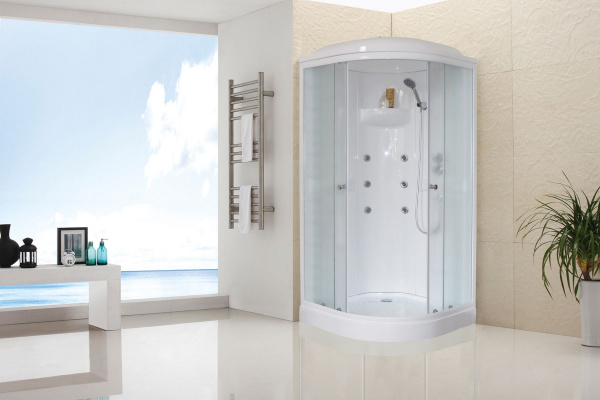 Гидромассажный бокс Royal Bath 90х90х217,  матовое стекло,  белый профиль, RB 90HK2-M