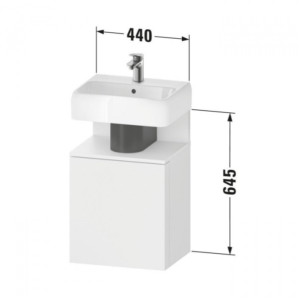 Тумба подвесная для раковины Duravit Qatego петли справа, базальт матовый, QA4076R18430000