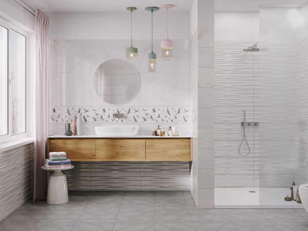 Настенная вставка Meissen Keramik Elegance птицы белый 25x75 EG2U051
