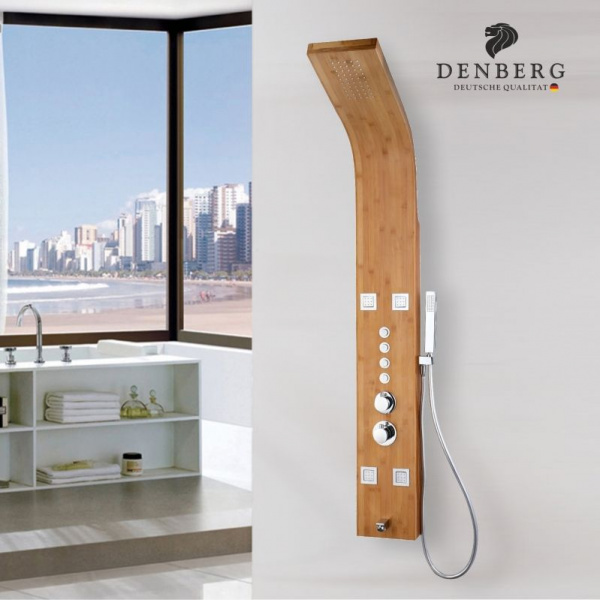 Душевая панель Denberg с термостатом, бамбук, LT-202