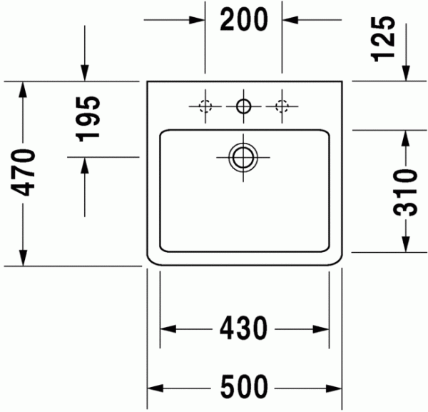 Раковина накладная Duravit Vero 50 с 1 отв., без перелива, шлифованная, белый, 454500000