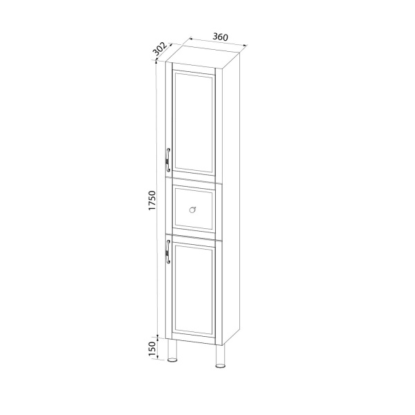 Пенал IDDIS Oxford, напольный, 36 см, белый, OXF36W0i97