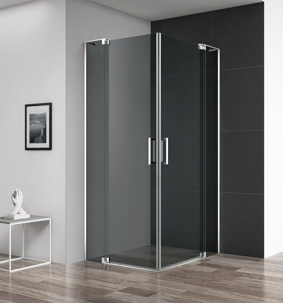 Душевая кабина Cezares Slider  80(90)*80(90)*195 см, серое стекло, хромированный профиль, SLIDER-A-2