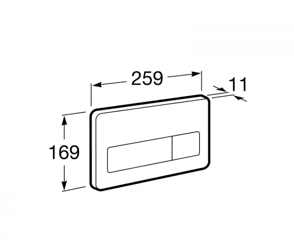 Смывная клавиша Roca DUPLO IN-WALL двойная, инфракрасная, PL3-E нержавеющая сталь, 7.8900.9.740.0