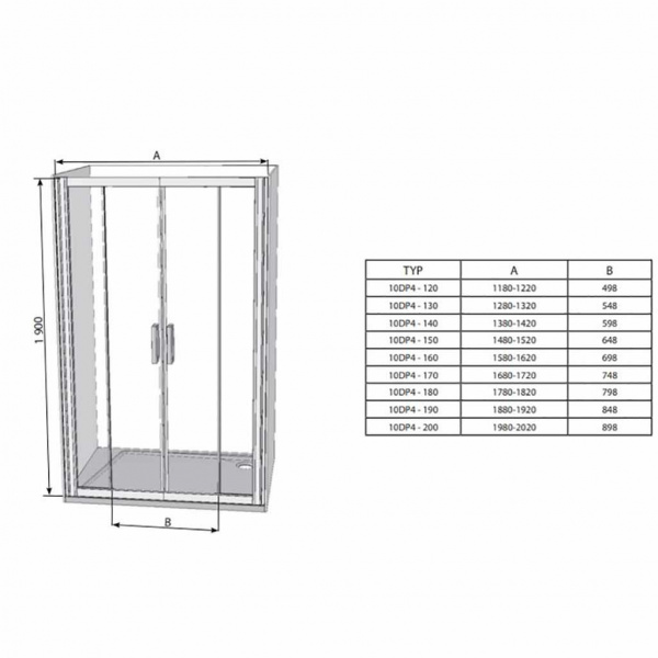 Душевые двери Ravak 10° 10DP4