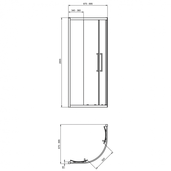Душевая кабина Ideal Standard I.Life Quadrant 90х90 см (полный комплект), T4935EO