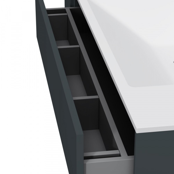Тумба подвесная под раковину AM.PM INSPIRE V2.0 100 см, 3 ящика, push-to-open, графит матовый, M50AF