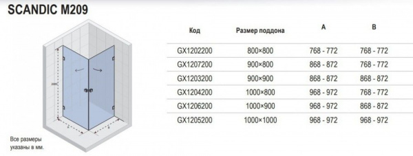 Душевая кабина Riho SCANDIC MISTRAL M209 100x100, GX1205200