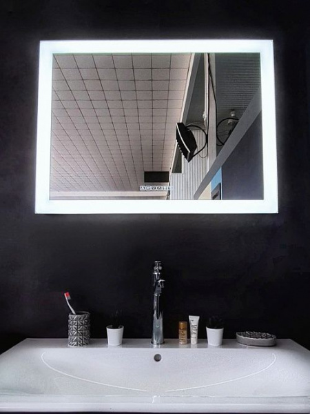 Зеркало Aqua de Marco Элтон 80*60 см, с LED-подсветкой, антизапотевание, многофункциональный сенсорн