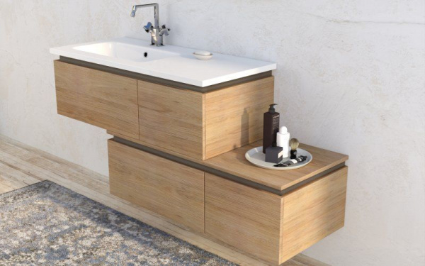 Тумба подвесная для раковины Cezares AVRIL 100х45х30, 54402 Rovere scuro Soft