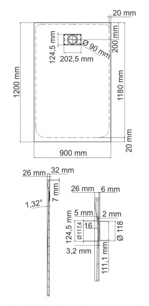 Душевой поддон WasserKRAFT Main, 41T07