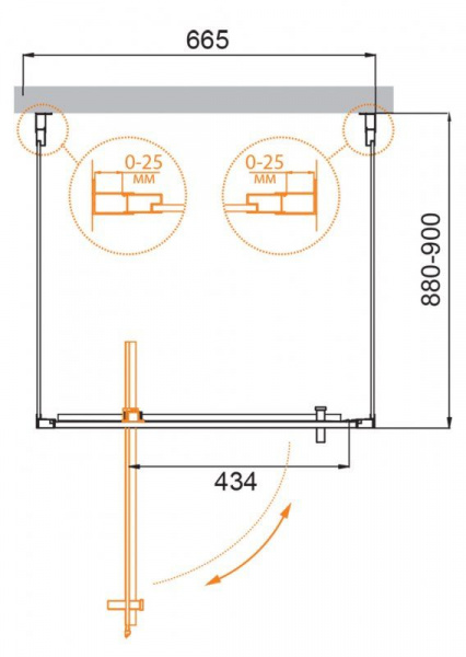 Душевая кабина Cezares MOLVENO-BA2-70/90-C-Cr-IV