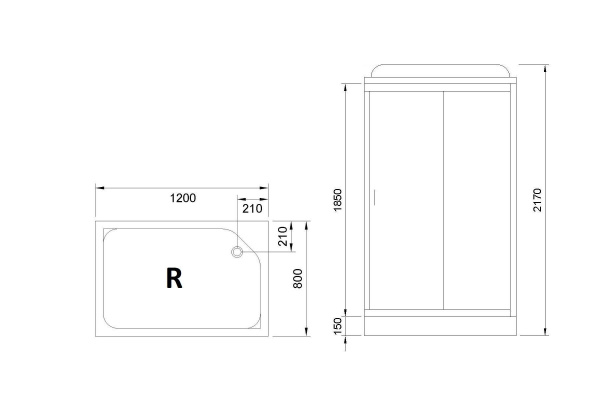 Гидромассажный бокс Royal Bath 120х80х217, матовое стекло, белый профиль, правая, RB 8120HP2-M-R