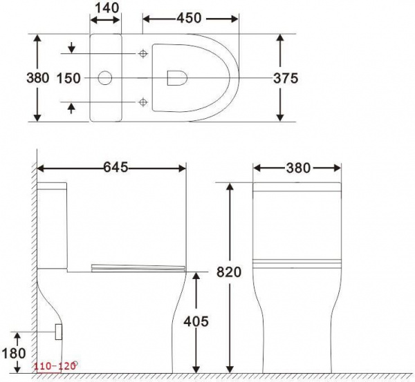 Сливной бачок Aquanet Roll 2-C-1 CL-12289-1