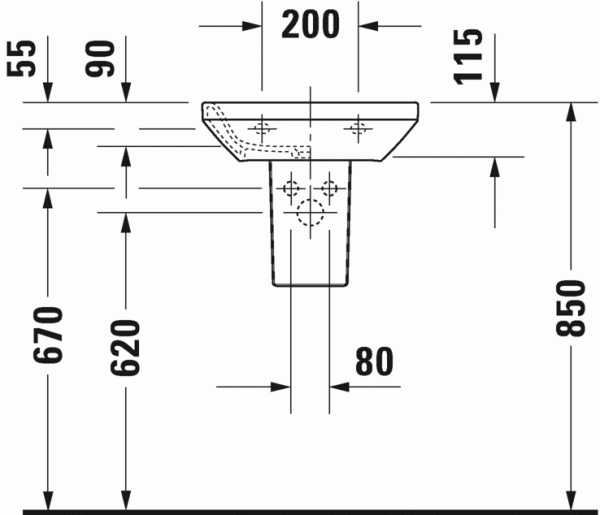 Раковина Duravit Durastyle с переливом 450 мм, 0708450000