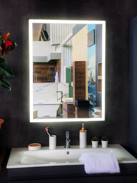 Зеркало Aqua de Marco Сиена 60*80 см, с LED-подсветкой, сенсорный выключатель, Sien60/80