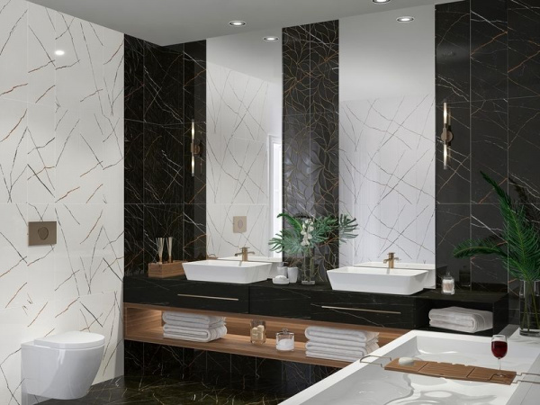 Керамическая плитка настенная Eletto Ceramica BLACK & GOLD STRUTTURA 24,2*70, 508171101