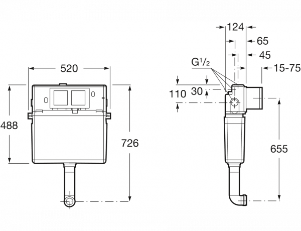 Бачок Roca BASIC WC Compact скрытого монтажа (d110 и d90), 7.8900.8.012.0
