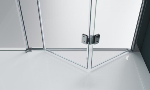 Душевая дверь BelBagno 1350x1950, прозрачное стекло, хромированный профиль, ALBANO-BS-13-80+60-C-Cr