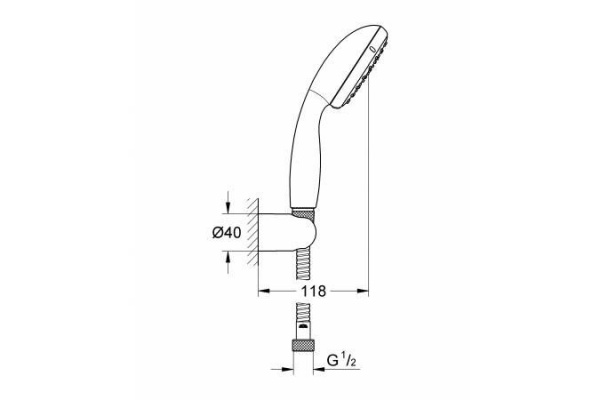Душевой гарнитур Grohe Tempesta New, хром, 2780310E
