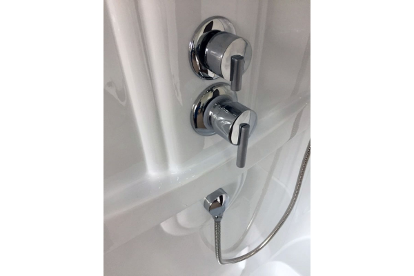 Гидромассажный бокс Royal Bath 100х80х217, матовое стекло, белый профиль,  левая, RB 8100BP1-M-L