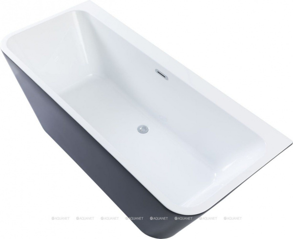 Ванна акриловая Aquanet Family Perfect 170*75 см , белый матовый/черный матовый, 13775-MW-MB