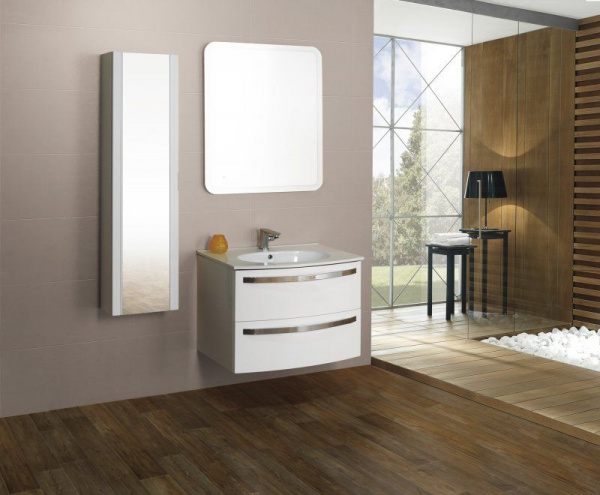 Тумба для раковины подвесная Cezares COMFORT 75 с двумя выдвижными ящиками 74x51x55, 54356 Bianco Lu